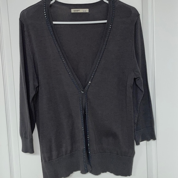 Old Navy 3/4 sleeve gray cardigan with buttons. - Picture 6 of 10